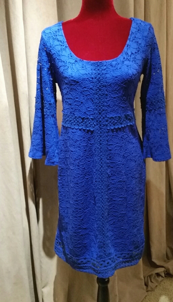 Alfani lace cobalt blue dress